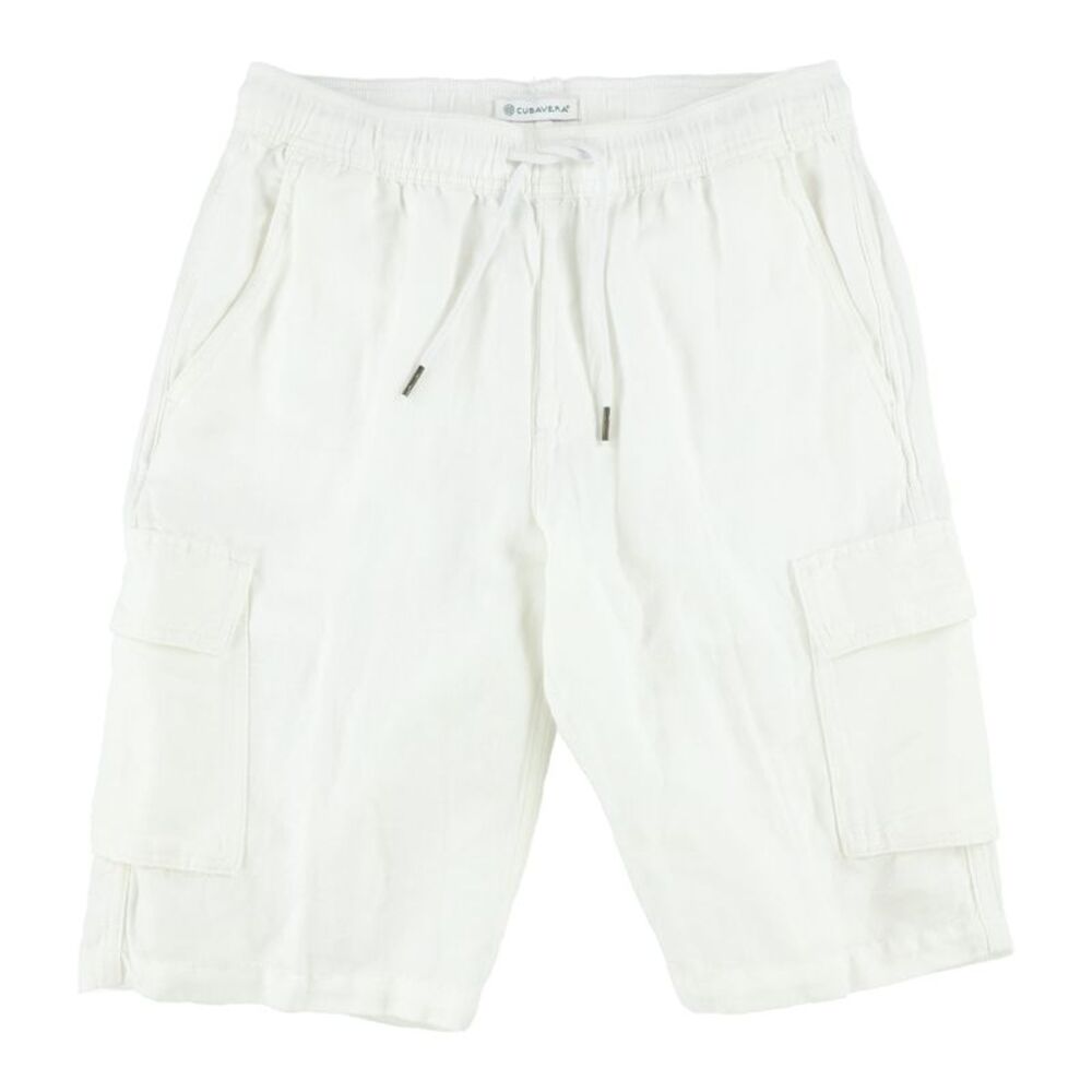 CubAvera Mens Linen Blend Pull-on Casual Cargo Shorts, NWT